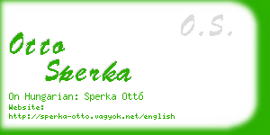 otto sperka business card
